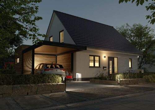 Eingangsbereich Holz Abenddämmerung - 7 Zimmer Einfamilienhaus zum Kaufen in Roggendorf