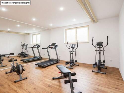 Visualisierung KI - Modernisierungs- und Nutzungsbeispiel Kellerraum als Fitnessraum - 