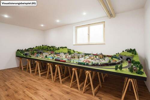 Visualisierung KI - Modernisierungs- und Nutzungsbeispiel Kellerraum als Hobbyraum - 