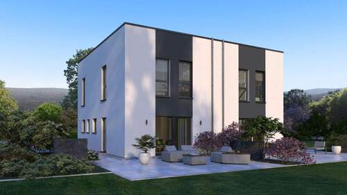 Ansicht Garten - Doppelhaushälfte mit 122,70 m&sup2; in Hanau zum Kaufen