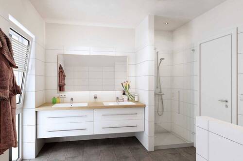 Badezimmer im Dachgeschoss - 