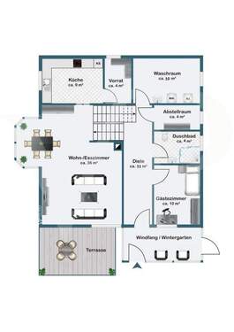 Erdgeschoss Haupthaus - 