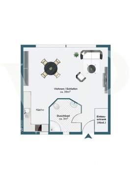 1-Zimmer-Einliegerapartment - 