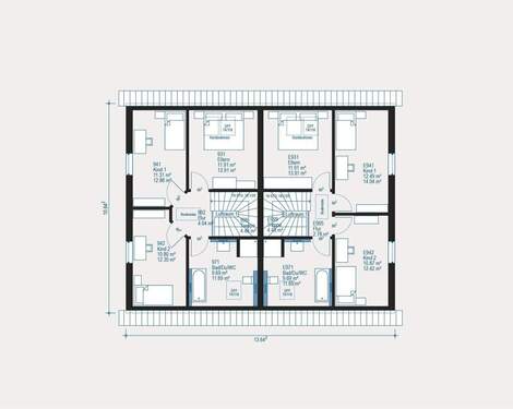 Dachgeschoss - Cleveres Doppelhaus-Konzept - 