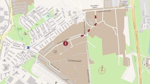 Zufahrt zum Infopoint - 4 Zimmer Etagenwohnung in Nürnberg