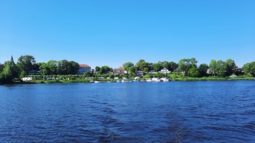 Blick von der Eider auf Stapel - 
