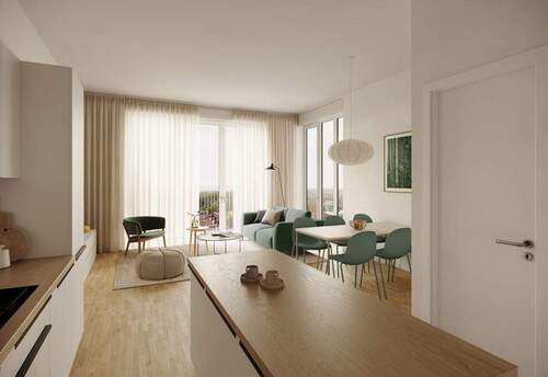 Visualisierung Wohn-und Essbereich - 2 Zimmer Etagenwohnung zum Kaufen in Pfinztal