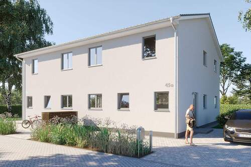 DH Börde_Ansicht Straße_Sattel grau - Doppelhaushälfte mit 127,00 m² in Barleben zum Kaufen