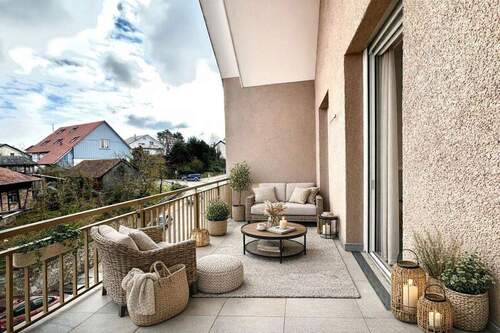 Loggia (KI-Staging) - 3 Zimmer Etagenwohnung in Kieselbronn