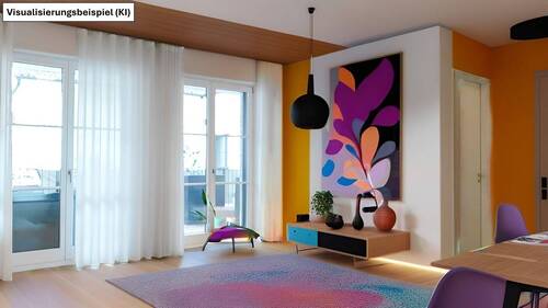 Wohnraum mit Zugang zur Loggia - 