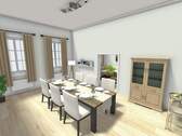 Wohnzimmer - 3D Foto - 4 Zimmer Etagenwohnung zum Kaufen in Berlin