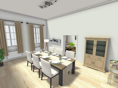 Wohnzimmer - 3D Foto - 4 Zimmer Etagenwohnung zum Kaufen in Berlin