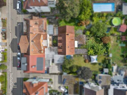 Luftbild - 1 Zimmer Mehrfamilienhaus, Wohnhaus zum Kaufen in Karlsruhe / Weiherfeld-Dammerstock