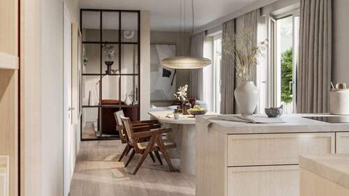 Wohnküche - Mehr Wohnglück geht nicht: Lichtdurchflutete 2-Zimmer-Wohnung mit Süd-Loggia, moderne Ausstattung