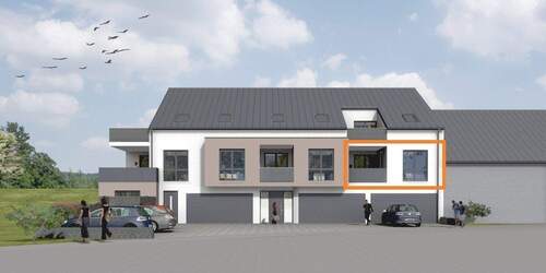 WE 03 1. Obergeschoss rechts - Ab 01.09.2026 Konz – Obermennig NEUBAU mit 6 Wohneinheiten 3 Zimmer-Wohnung im 1. OG Aufzug Dusche Fußbodenheizung Balkon