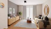 Helles Wohnzimmer mit bodentiefen Fenstern - Etagenwohnung mit 92,00 m&sup2; in Berlin zum Kaufen