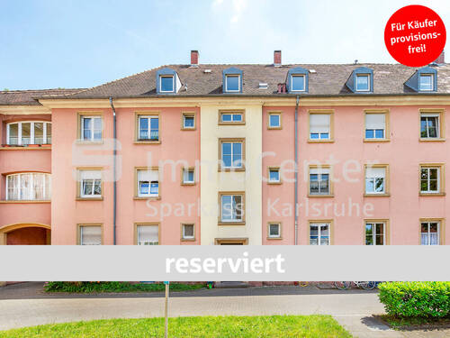Außenansicht - Gepflegte 3-Zimmer-Wohnung mit Süd-Balkon & Mansarde - zentral in KA-Mühlburg