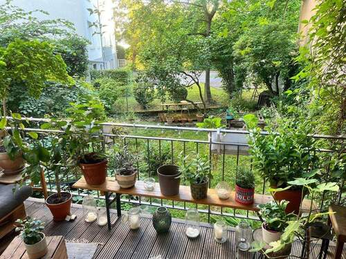 Blick zum Gemeinschaftsgarten - 