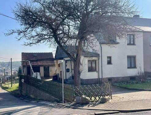 Ansicht mit Nebengelass - 4 Zimmer Doppelhaushälfte zum Kaufen in Lunzenau