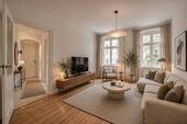 Einrichtungsbsp. Wohnzi. (KI) - 2-Zimmer-Altbauwohnung in ruhiger Gartenhauslage mit unverbautem Blick bis zum Kollwitzplatz