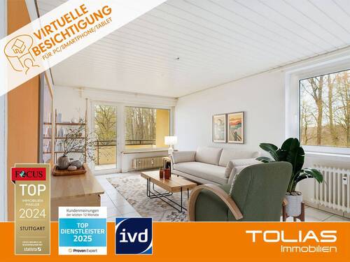 Titelbild - Lichtdurchflutete 3-Zimmer-Wohnung mit Balkon & Stellplatz in ruhiger Lage von Böblingen