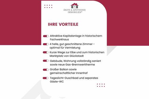 Ihre Vorteile! - 4 Zimmer Etagenwohnung zum Kaufen in Glückstadt