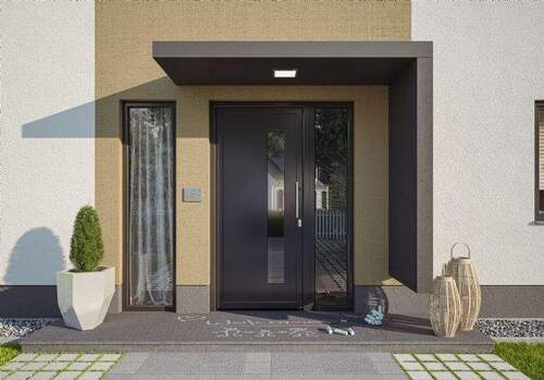Besenzug Vordach Nahaufnahme - 4 Zimmer Mehrfamilienhaus, Wohnhaus zum Kaufen in Schwerin