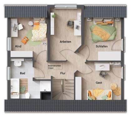 Dachgeschoss 5 Zimmer Variante - 