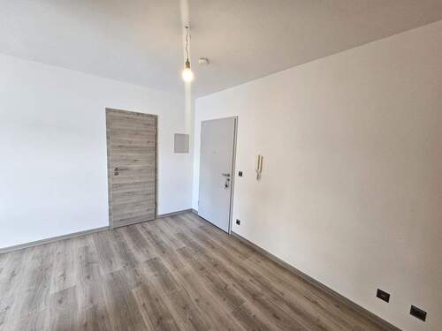 Flur mit Wohnungseingangstür und Badtür - 