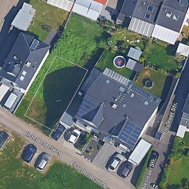 Luftaufnahme mit eingezeichnet - Grundstück in Kelsterbach