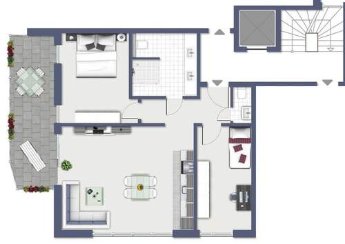 Grundriss Wohnung 05 - NEUBAU MIT SONNENUNTERGANG: Barrierearme 3-Zimmer-Wohlfühlwohnung mit Westbalkon in Schlebusch.