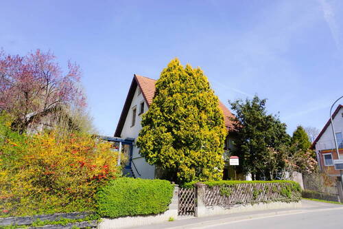 Ansicht - Sommer im eigenen Garten - EFH mit 3 Garagen, Garten und Gartenhaus in Hummeltal
