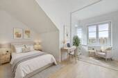 Schlafzimmer virtual staged - Lichtdurchflutete 4-Zimmer-Wohnung am Stadtpark