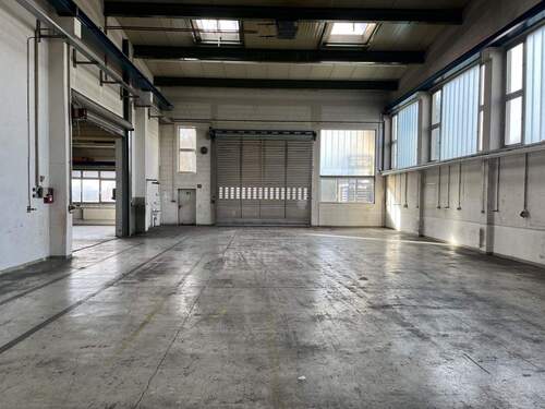 Hallengebäude auf der Nordseite mit ca. 4,20m hoher Toranlage - 