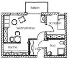 Grundriss-Skizze - 2 Zimmer Etagenwohnung zur Miete in Radebeul