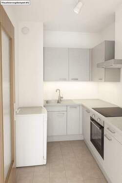 Küche_VB - Attraktive und lukrative Erdgeschosswohnung mit Balkon, Abstellkammer und TG-Stellplatz