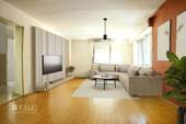 EG Wohnzimmer virtuell gestaged - 4 Zimmer Mehrfamilienhaus, Wohnhaus zum Kaufen in Frechen