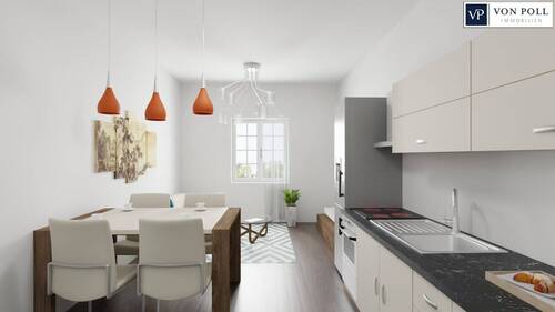 Ansicht Kochen / Essen Wohnen - 2 Zimmer Etagenwohnung in Nördlingen