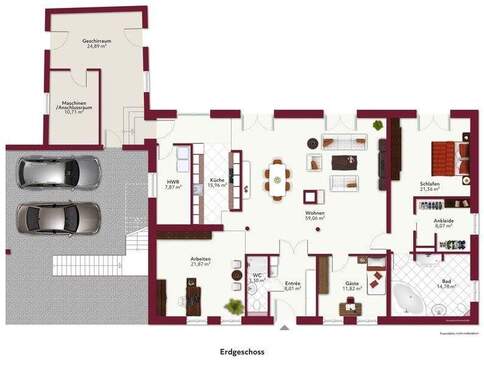 Möblierung/Anordnung beispielhaft - 