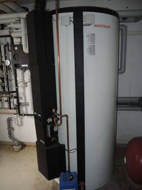 Technikraum mit Gas-Solarthermie Heizung - 