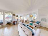 Wohnbereich mit Zugang zur Loggia - Etagenwohnung mit 68,00 m&sup2; in Ostseeheilbad Zingst zum Kaufen