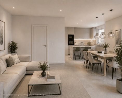 Visualisierte Darstellung - Wohnraum Erdgeschoss - 