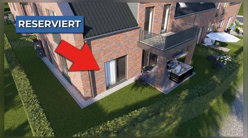 Terrasse - Garten - Neubau-Erdgeschosswohnung in Hamminkeln-Dingden: KfW 40 KFN, Komfort und Nachhaltigkeit vereint!