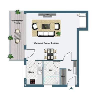 Gestaltungsvorschlag mit Schlafnische - 