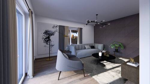 Ansicht Wohnzimmer - 4 Zimmer Einfamilienhaus in Merxheim