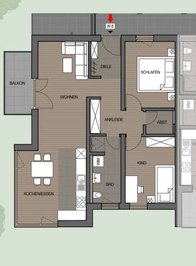 1. Obergeschoss W8 - 3 Zimmer Etagenwohnung zum Kaufen in Bad Aibling