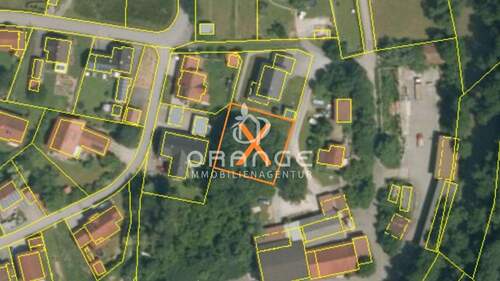 Luftansicht mit Parzellenkarte - Grundstück in Vilshofen