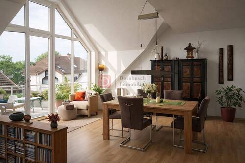 Essbereich - Staging - Top!! Wohnen am Kurpark - 3-Zimmer-Dachgeschoss nahe Nidda & Innenstadt