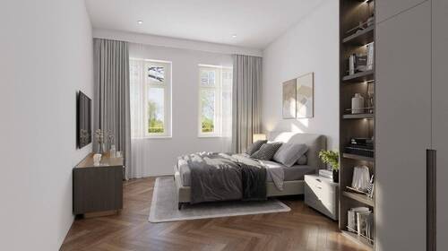 Schlafzimmer - Visualisierung.jpg - Hochwertige Sanierung im Zweitbezug - 4-Raum-Wohnung - Tageslichtbad, Gäste-WC, Parkett, Stellplatz