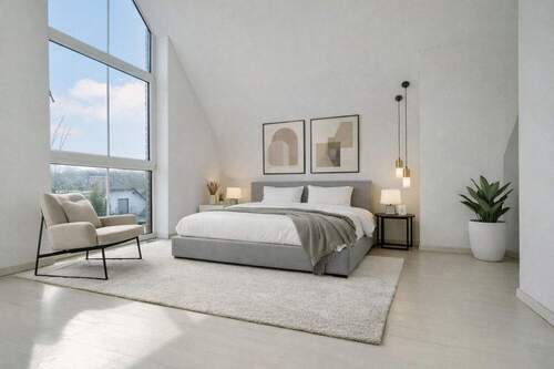 Schlafzimmer Dachgeschoss illustriert - 